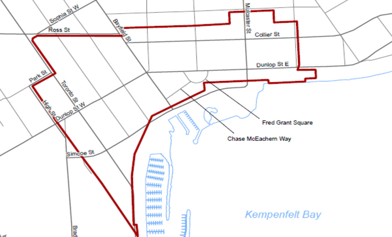 Map showing boundary of BIA for waste collection services