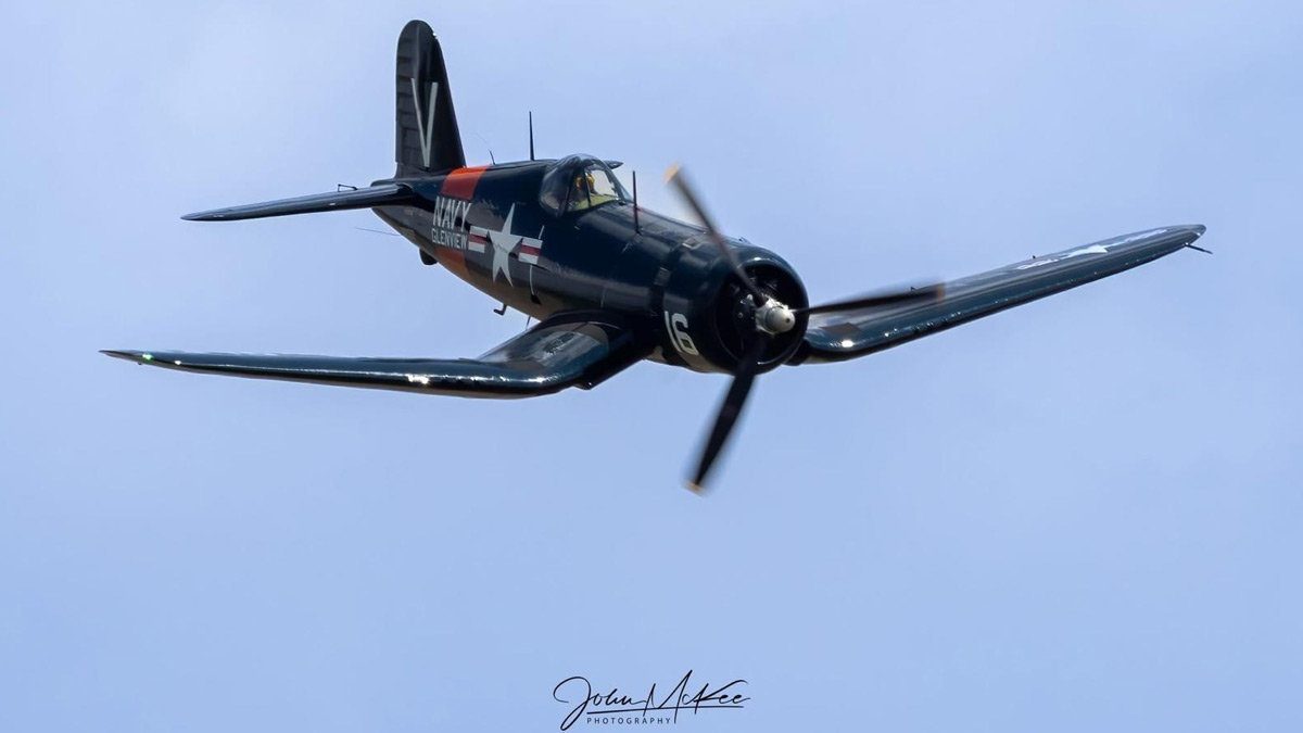 Corsair in flight
