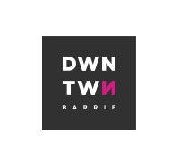 Downtown Barrie Bia logo. Visit downtownbarrie.ca.