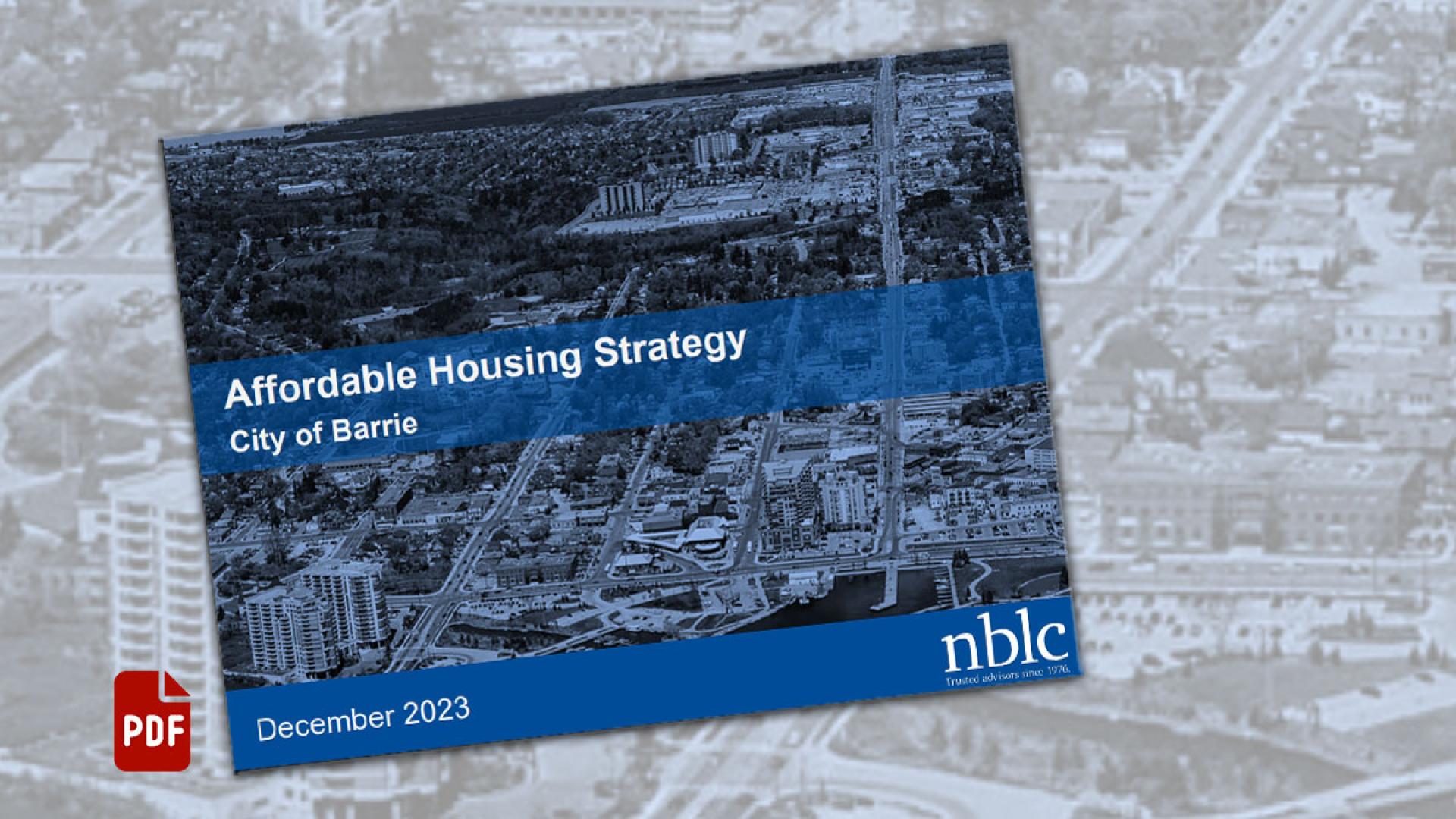 Affordable Housing Strategy cover page with PDF icon