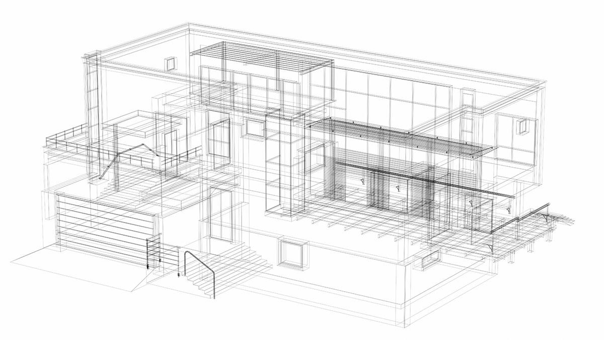 Building architecture drawing