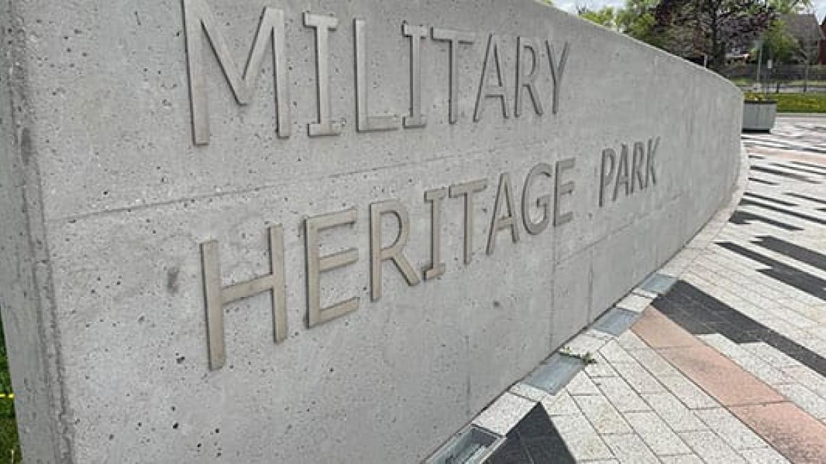 Military Heritage Park sign