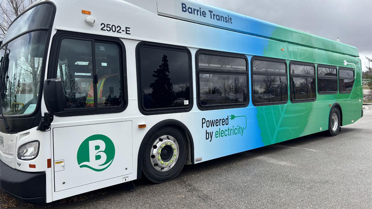 Electric Bus with City-branded wrap