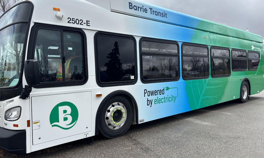 Electric Bus with City-branded wrap